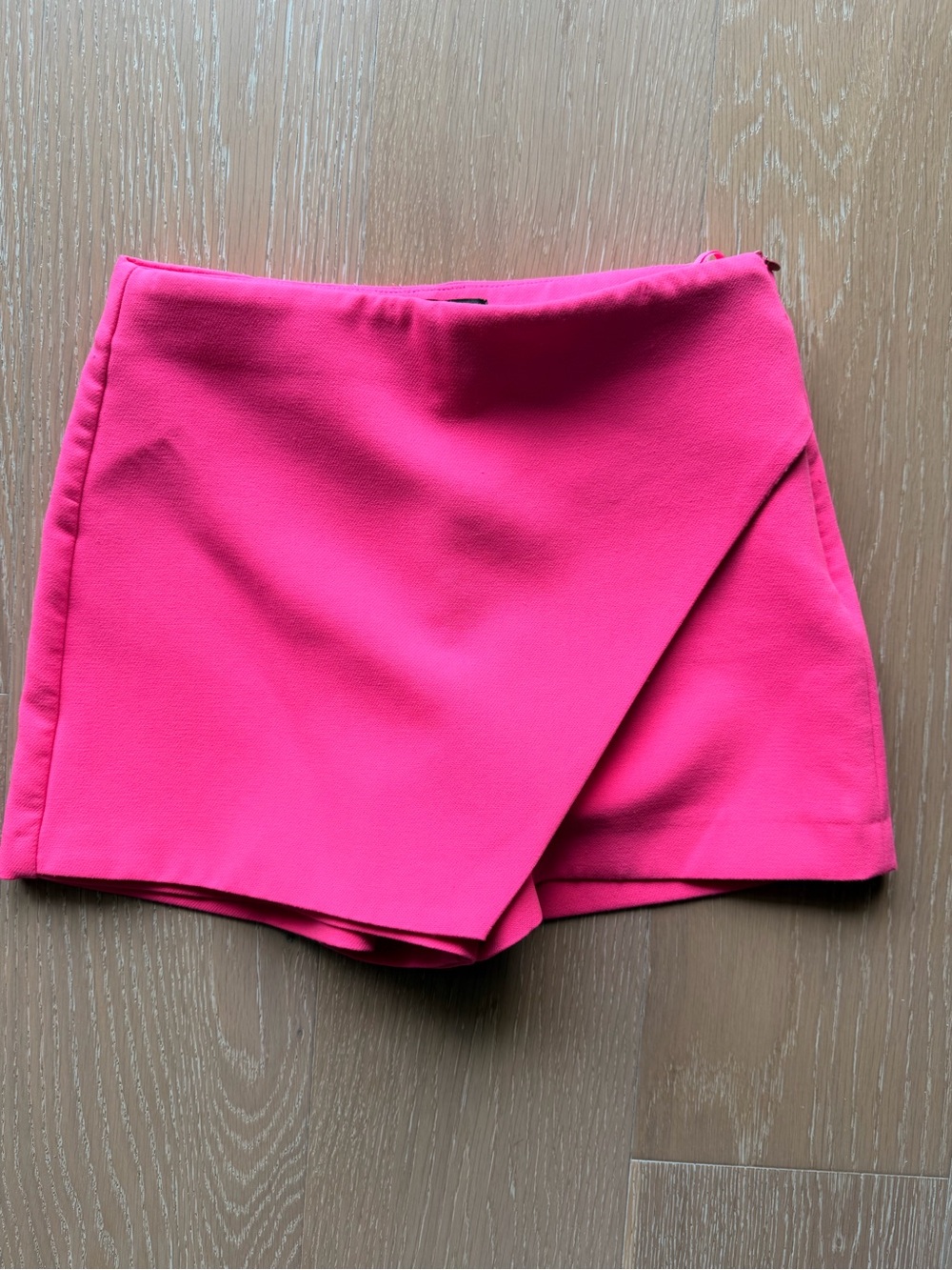 Zara Hot Pink Wrap-Front Skort